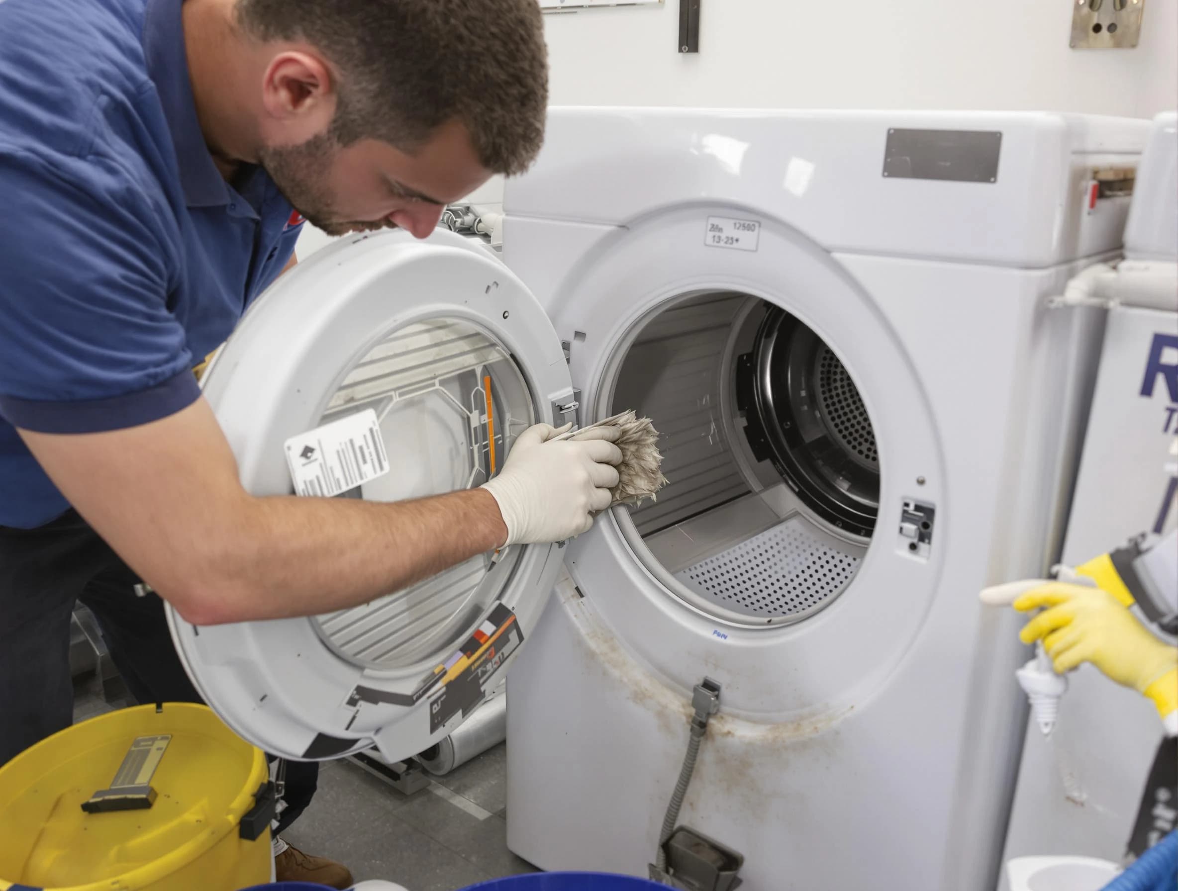 Coolidge Dryer Vent Cleaning specialist performing detailed lint trap cleaning service in Coolidge