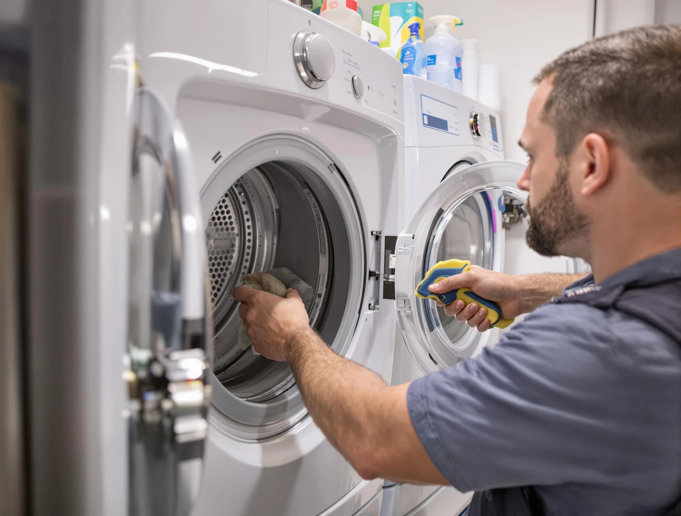 Coolidge Dryer Vent Cleaning specialist removing lint buildup from a dryer lint trap system in Coolidge