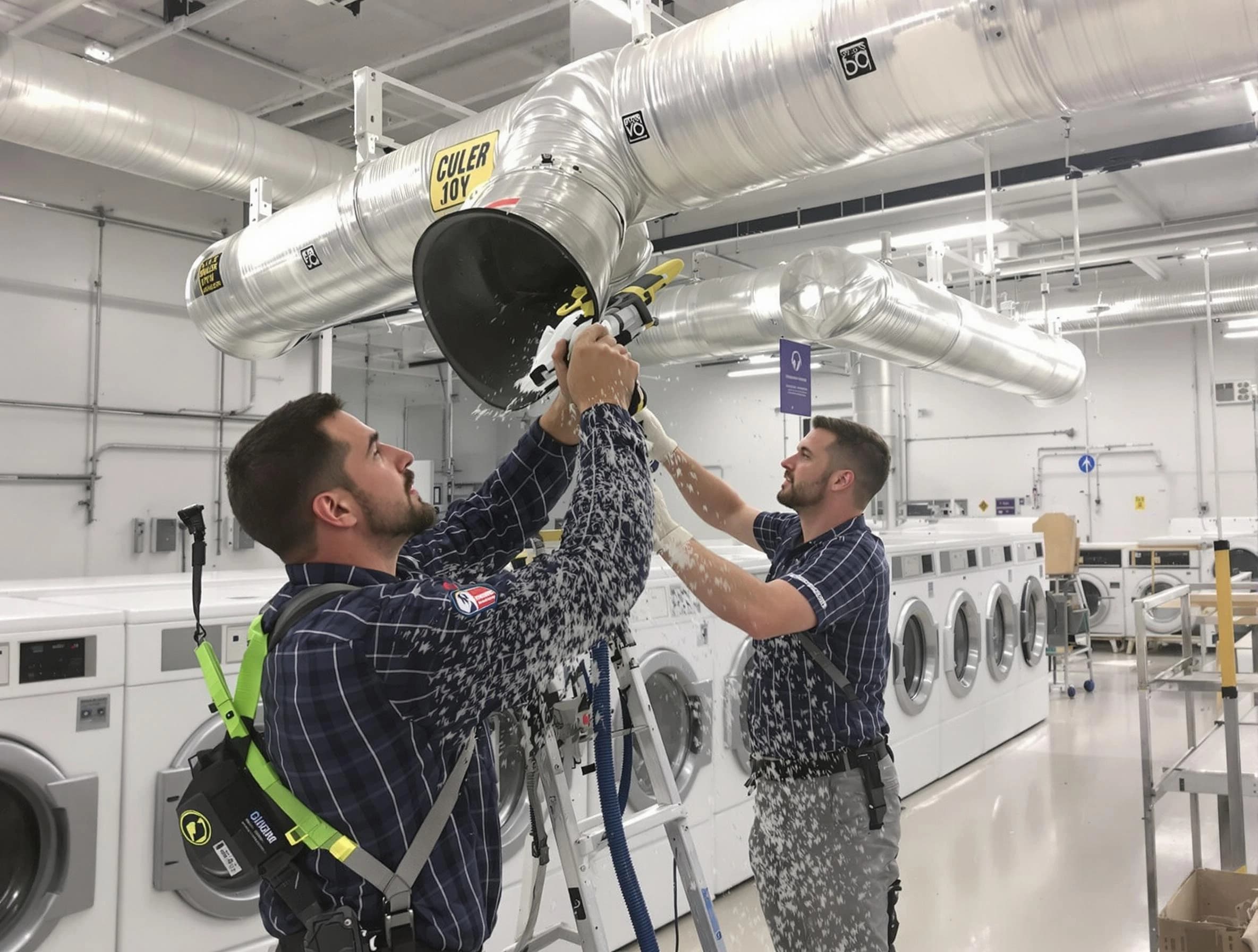 Coolidge Dryer Vent Cleaning team performing large-scale commercial dryer vent cleaning in Coolidge